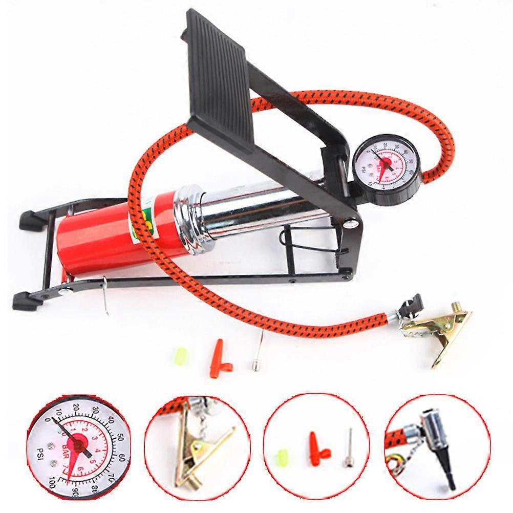 Portable Floor-Standing Inflator Suitable For Motorcycles And Inflatable Beds With Rectangular Shape And Multi-Functional Valves 3Pcs