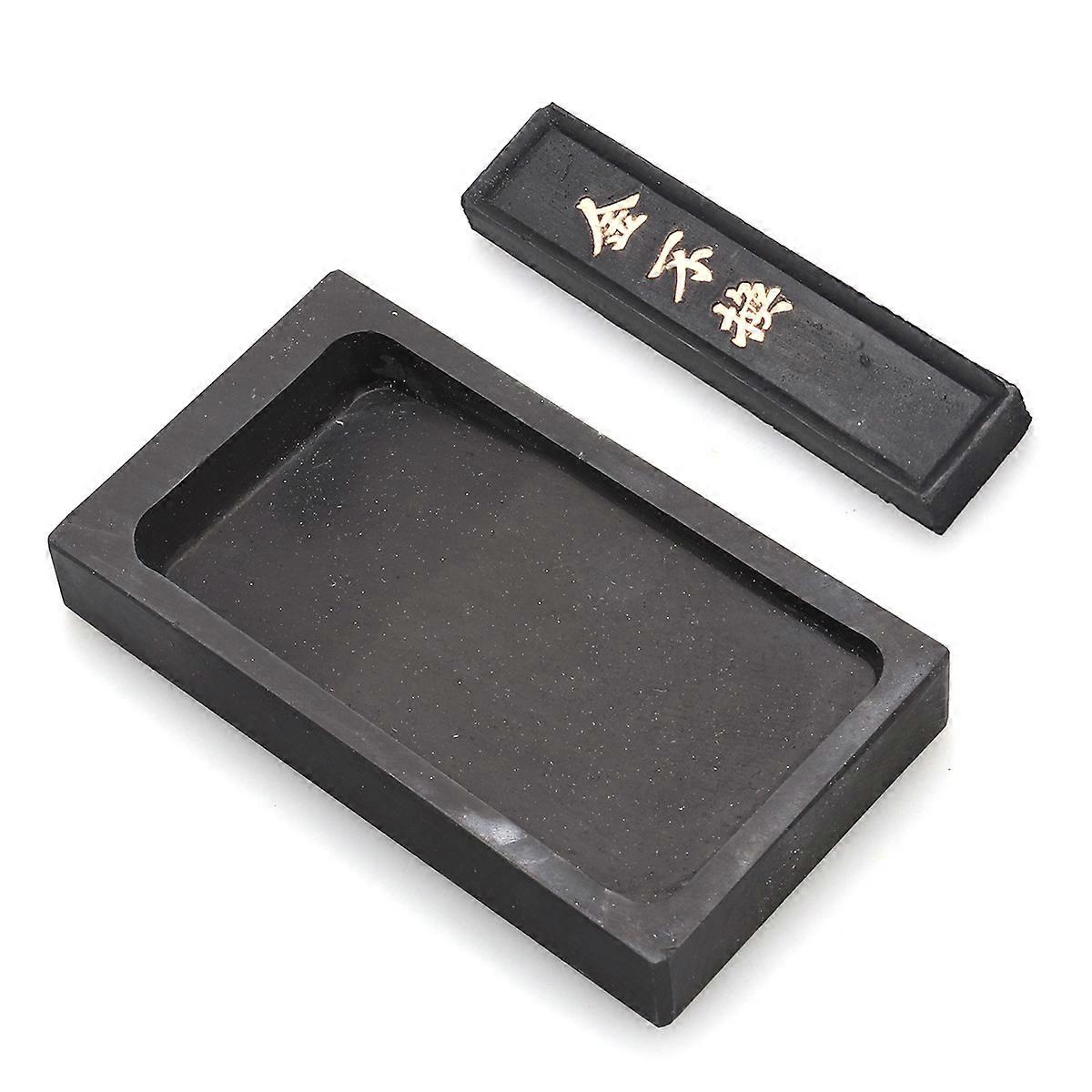 Inkstone with Inkstick for Calligraphy Use 2Pcs Traditional Ink Stones