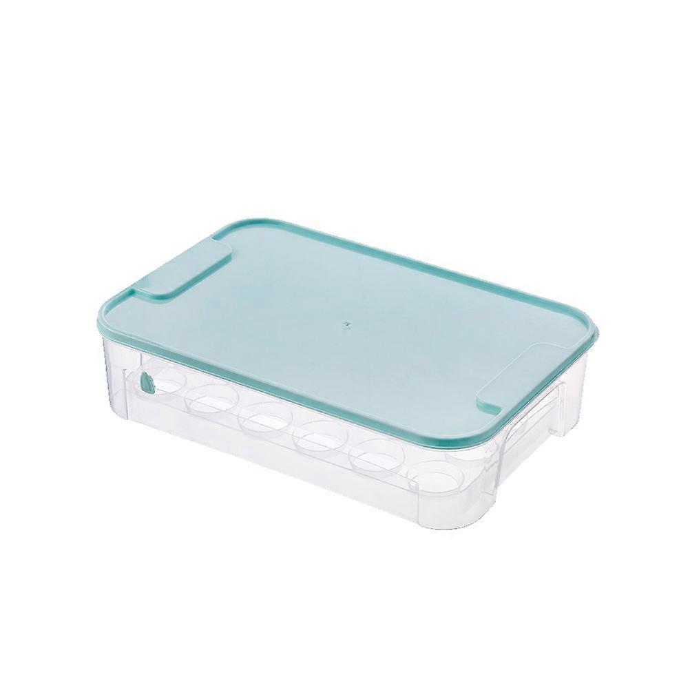Egg Case with Cover for Refrigerators 2Pcs Blue Stackable Egg Box