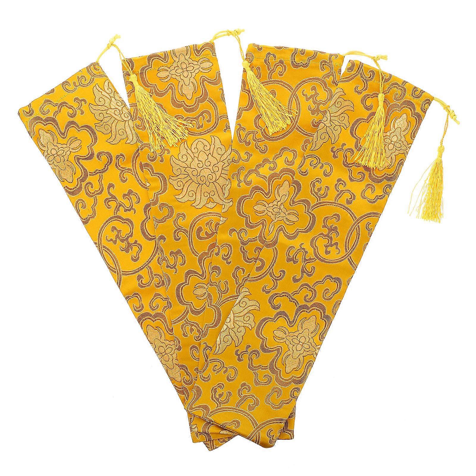 Scroll Containers 8 Pcs Rectangular Holders For Protection 41X10X0.2CM Yellow