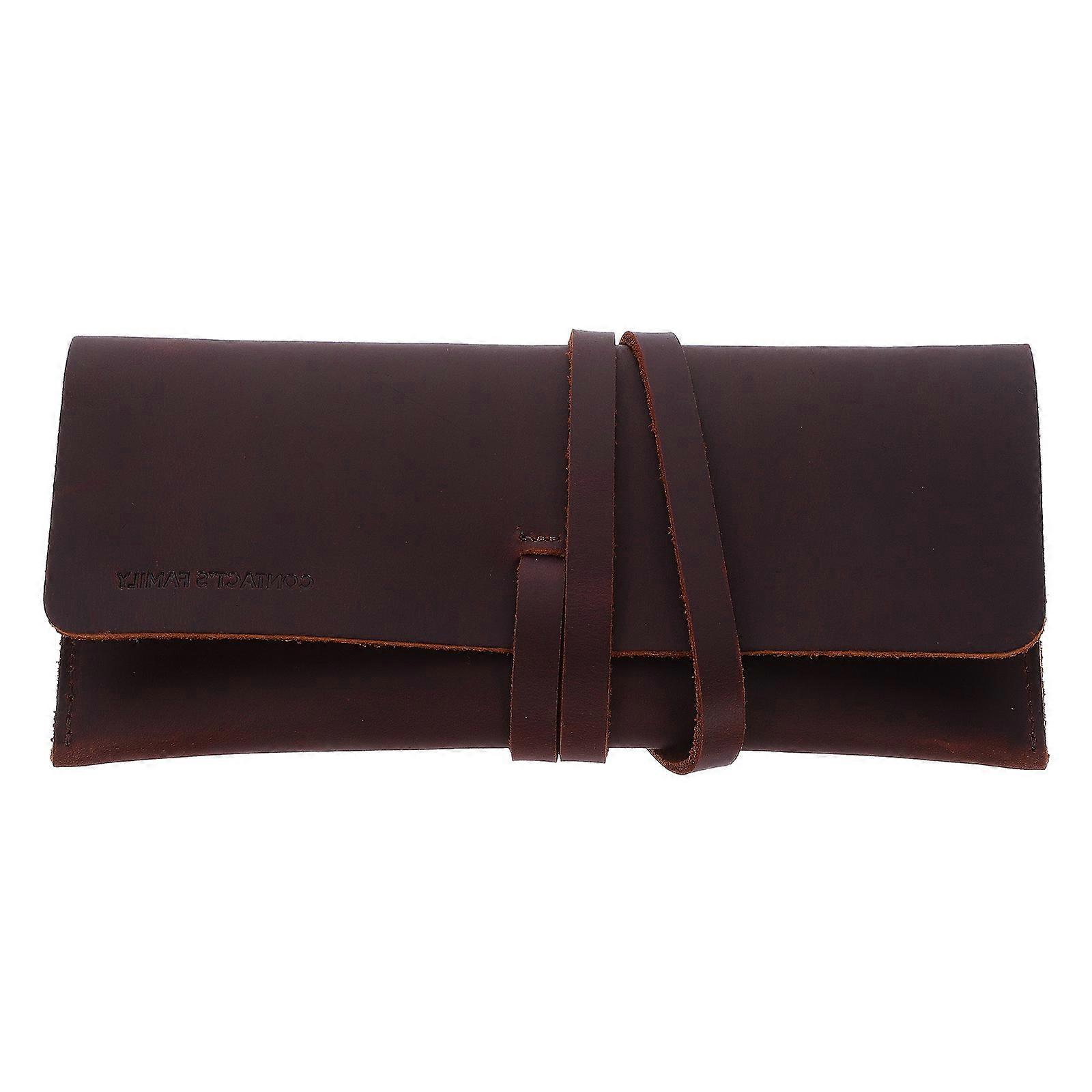Retro Style Pen Bag 3Pcs Brown Portable Storage Solution For Students And Office Workers In School And Travel