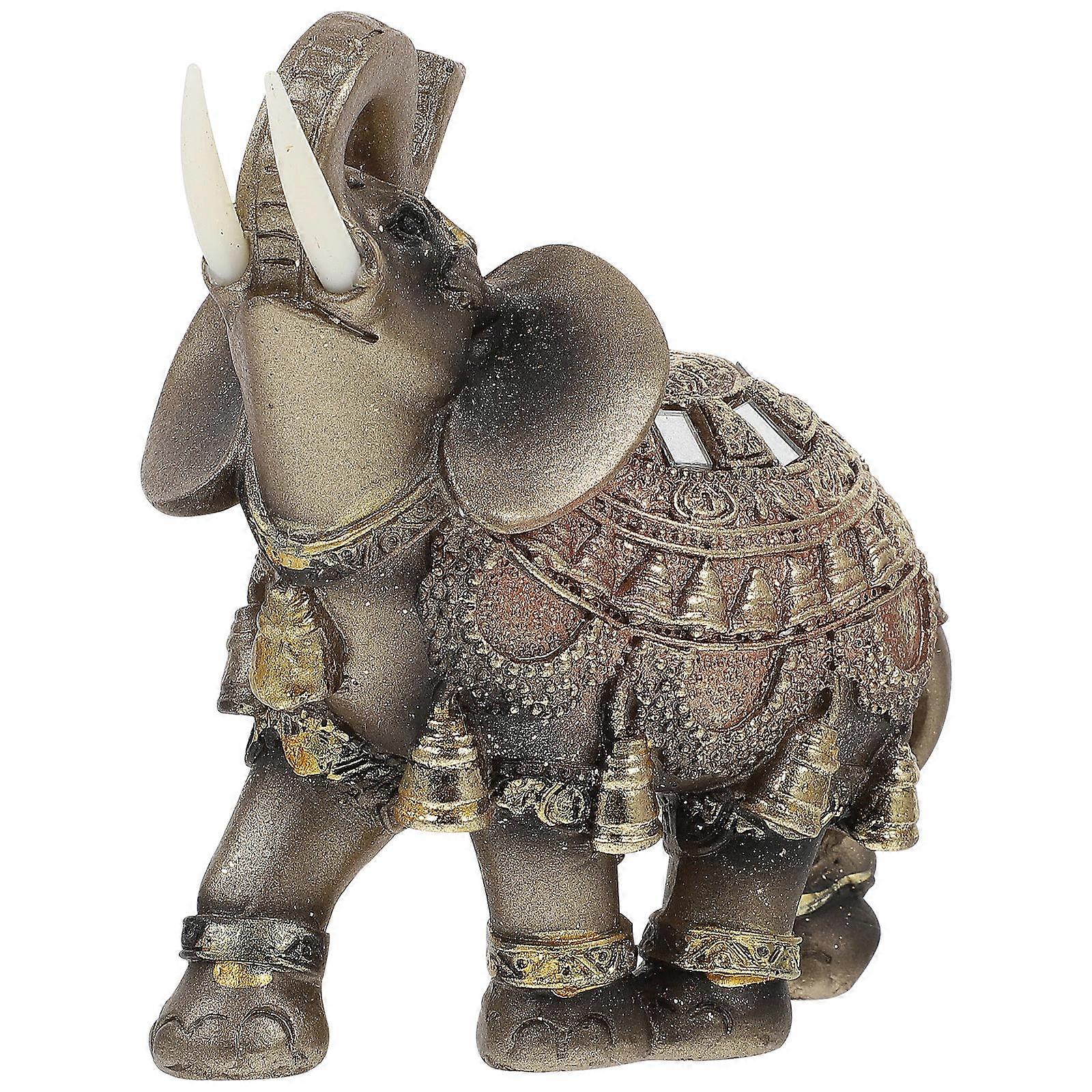 Fortune Elephant Resin Craft Decoration for House 5Pcs Pack