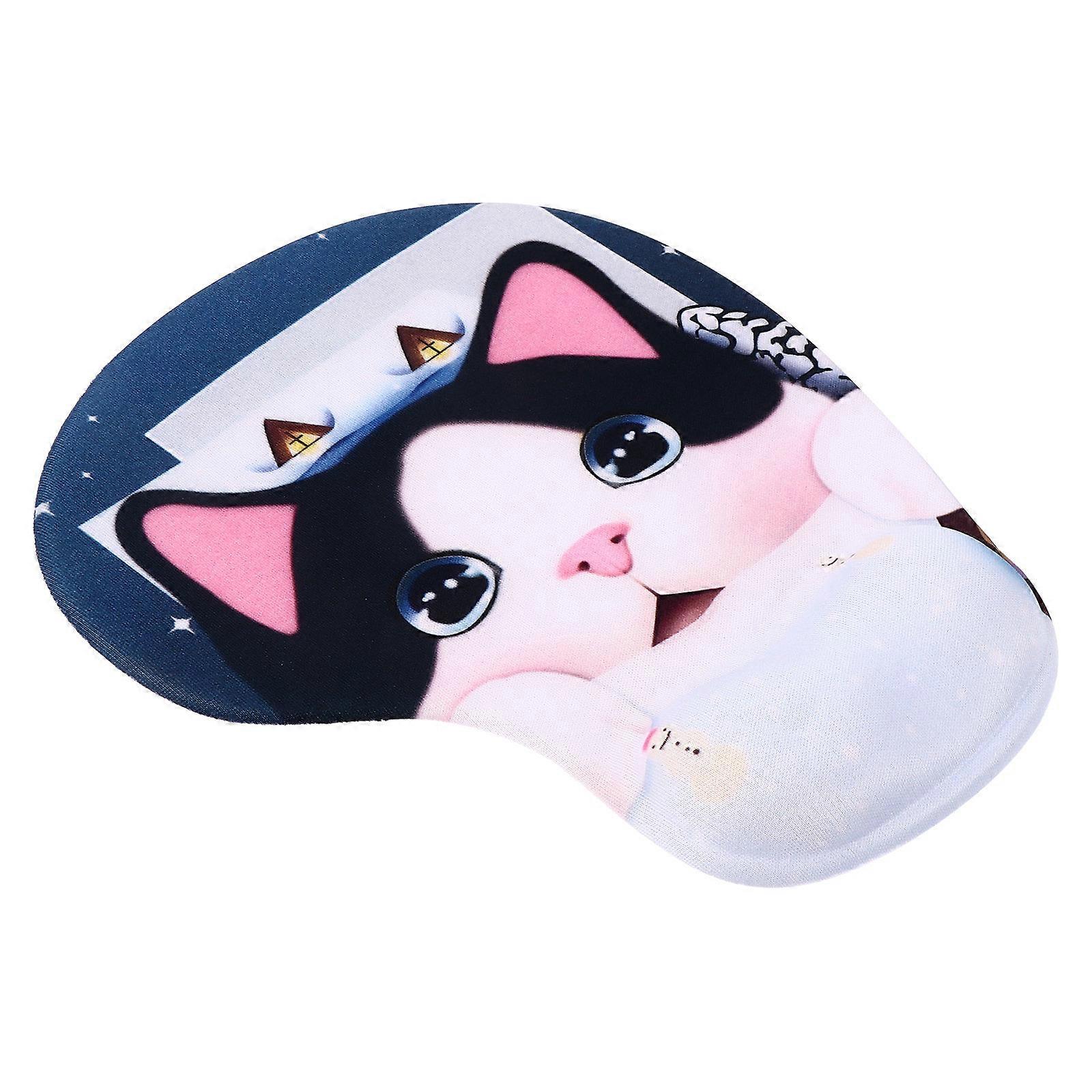 Wrist Support Mouse Pad for Computer Use 2Pcs Blue with Cartoon