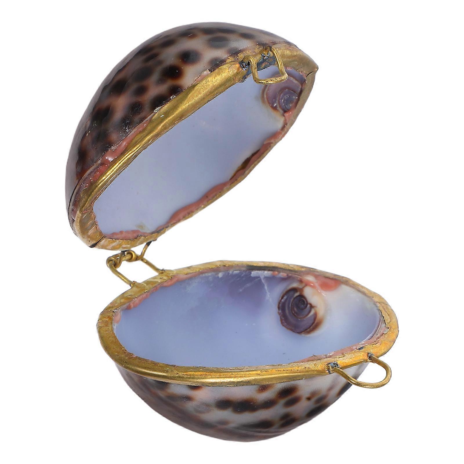 Necklace Box Shell Jewelry Storage Box for Storage 2Pcs Chocolate