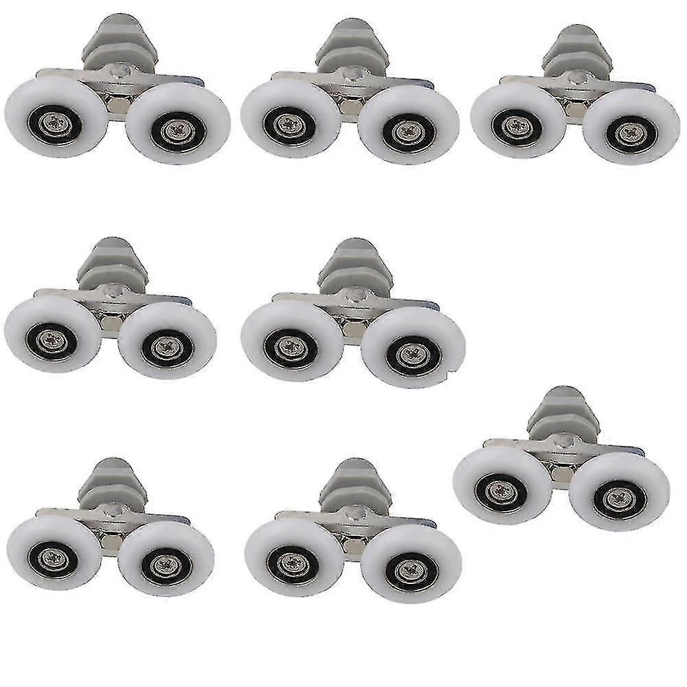 عجلات باب الدش، 8 قطع مزدوجة علوية/سفلية، بكرات/مسارات/بكرات/عجلات باب الدش، قطع غيار الحمام