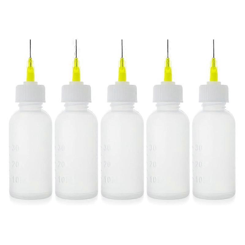 5 Pack 30cc Needle Glue Squeeze Bottle, Precision Tip Applicator,Easy to Use