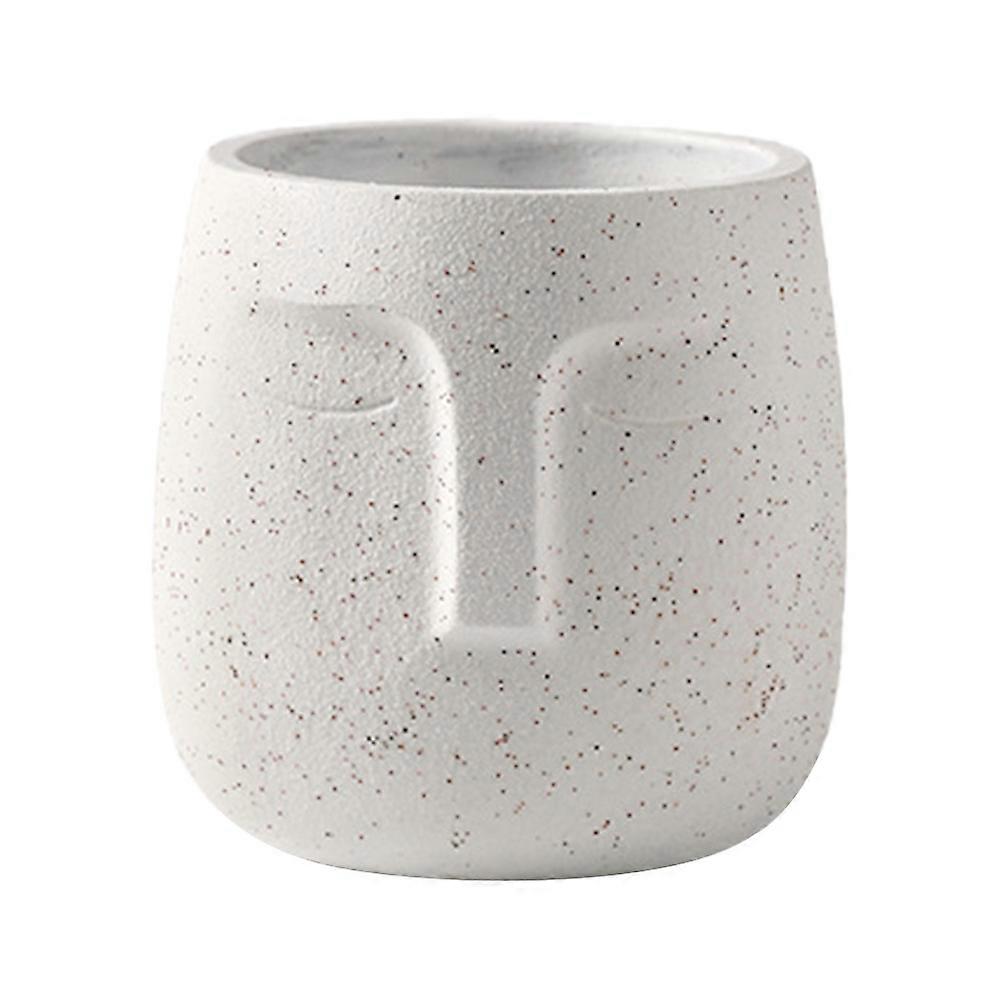 Flower Pot Ceramics Face Shaped Planter for Storage Use 2Pcs Decorative