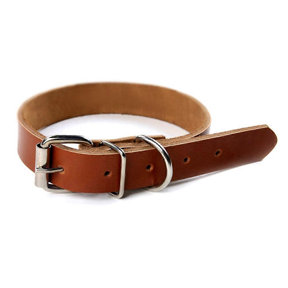 Adjustable Brown Plain Dog Collar For Small And Medium Dogs Designed For Daily Use 1Set
