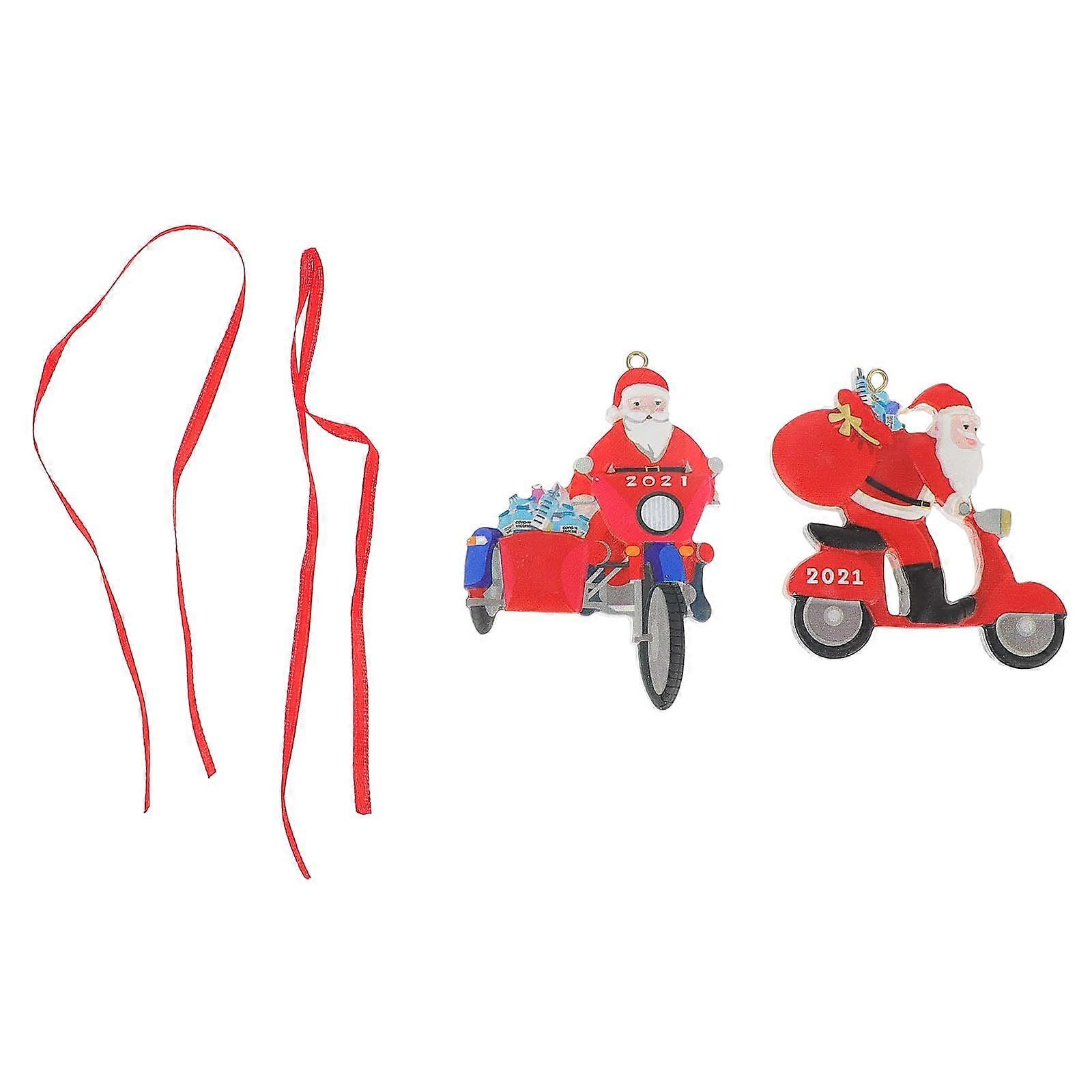 Christmas Resin Pendant Hanging Decoration For Xmas Tree Door And Window In Three-Dimensional Shape 4 Pcs