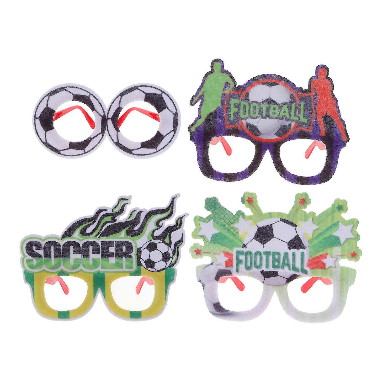 Glasses Decorative Soccer Glasses for Celebration 4Pcs