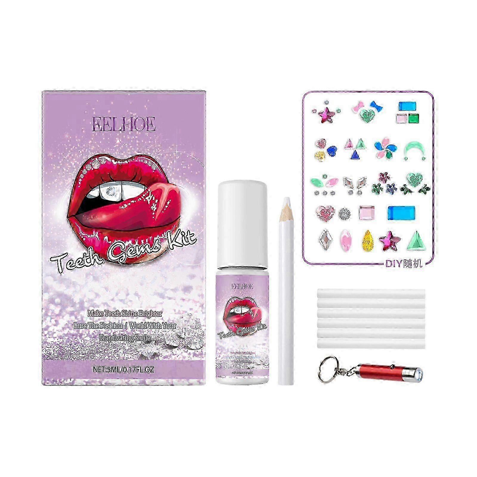 Dental Drill Set - Shine Light Smile Style with Tooth Gems & UV Glue for Stunning Smiles