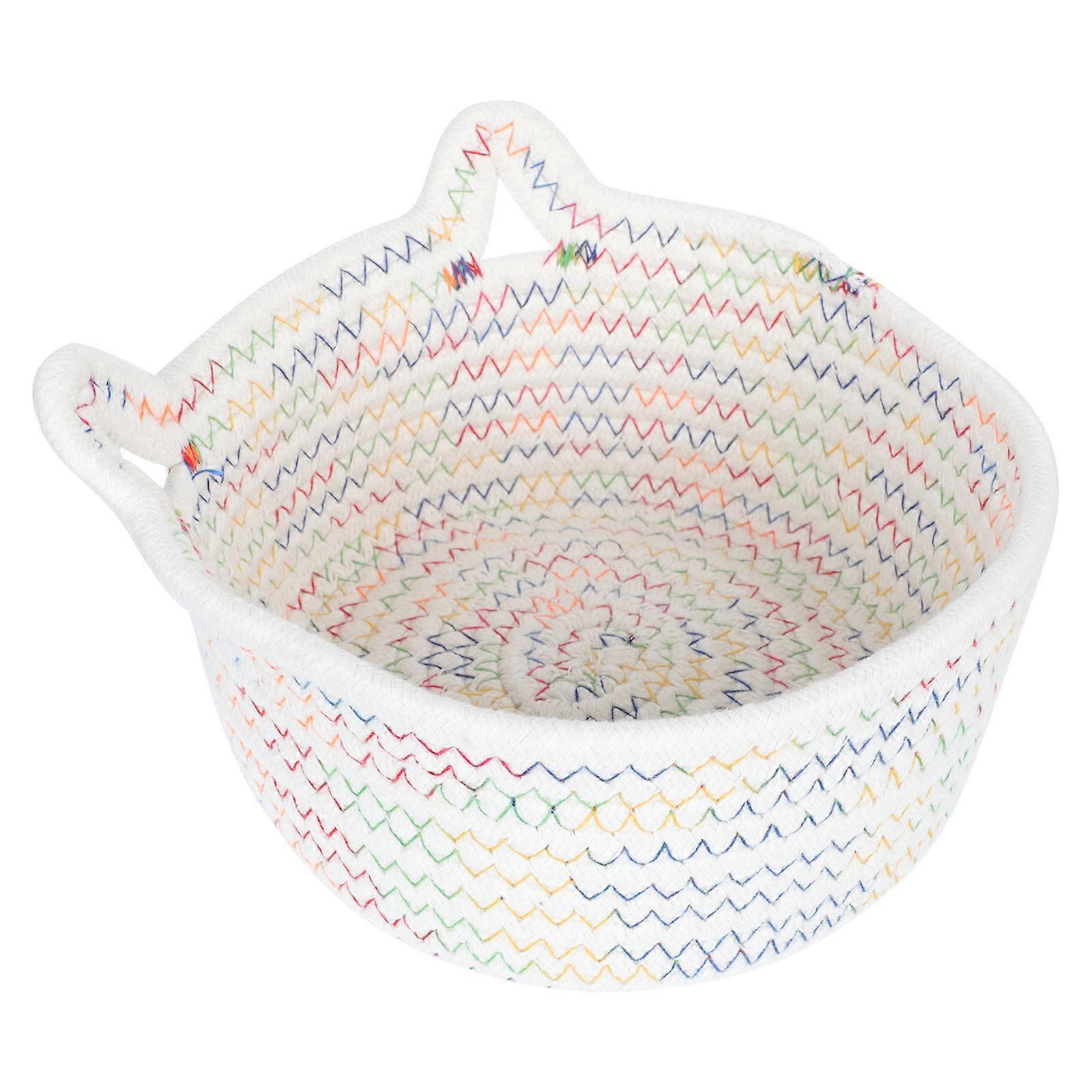 Lot de 2 paniers de rangement en fil de coton pour maquillage et rangement à domicile