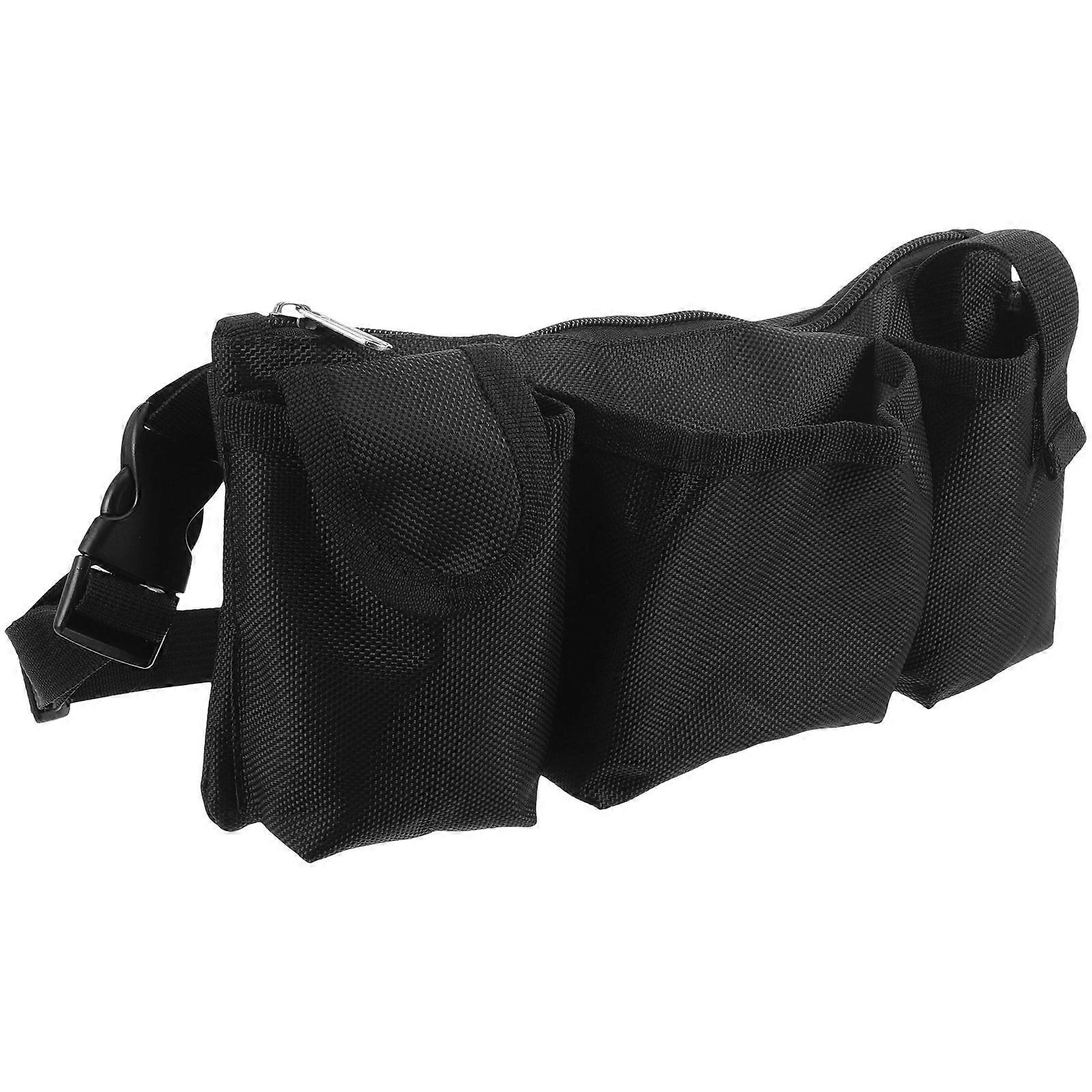 Gardening Waist Bag Tool Pouch for Storage Use 6Pcs Durable Canvas Black
