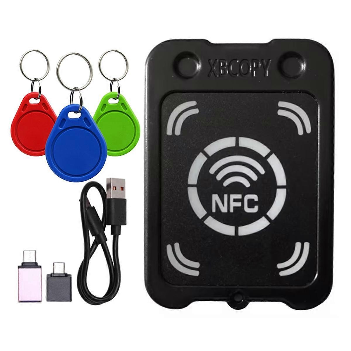 RFID Smart Chip Card Reader Copier+3xUID Keychain NFC Encryption Key Reader IC 13.56Mhz RFID Token C