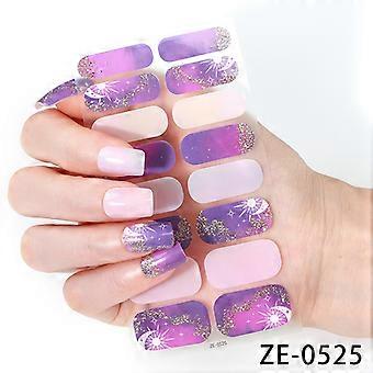 16 Nagellackfolie Nagelsticker 3D Zwiebelpulver Heißprägekleber Nagelsticker ZE-0525 Bare Chip + Nagelfeile