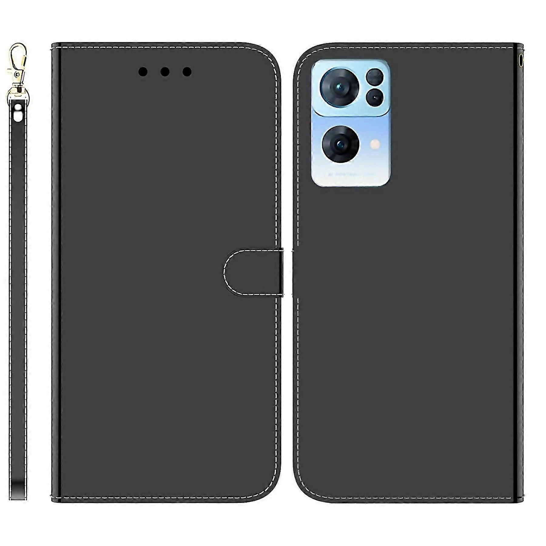 For Oppo Reno7 Pro 5g Imitated Mirror Surface Horizontal Flip Leather Phone