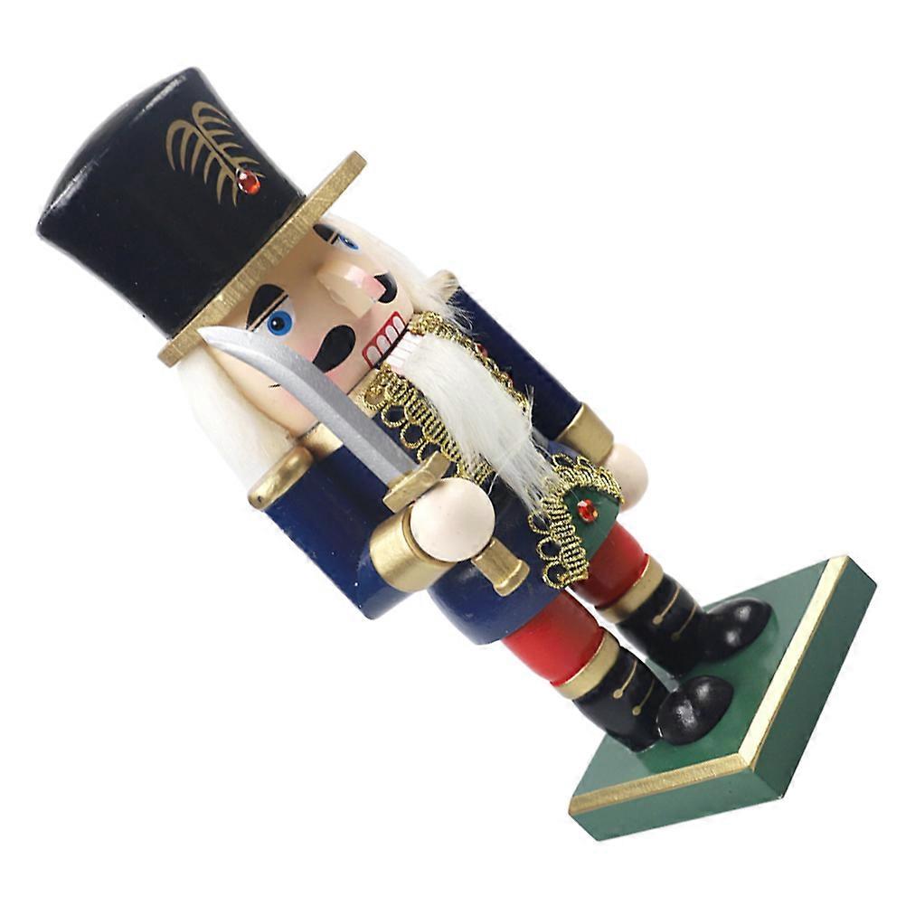 Christmas Wooden Nutcracker Decoration for Festive Table 2Pcs Dark Blue