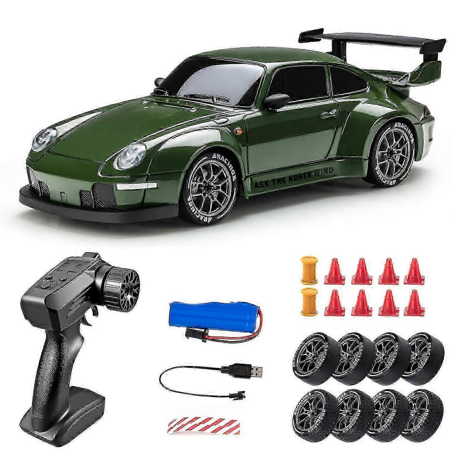 1/24 Scale 4WD RC Drift Car with 2 Speed Modes, LED Lights & 50m Range