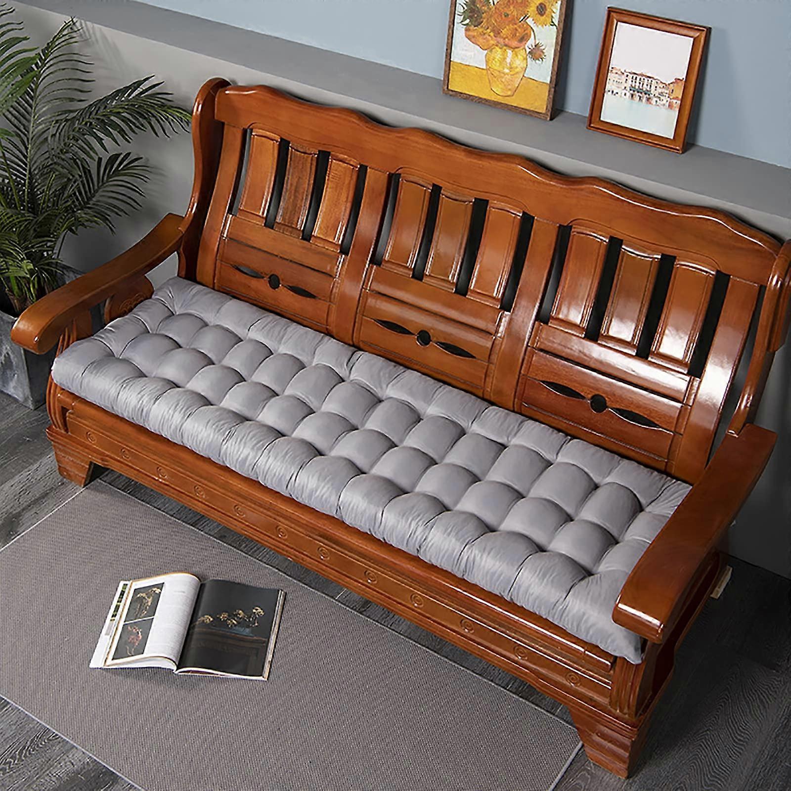 Non Slip Outdoor Bench Cushions Rectangular 53x160cm Swing Chair Replacement Weather Resistant Red And Grey