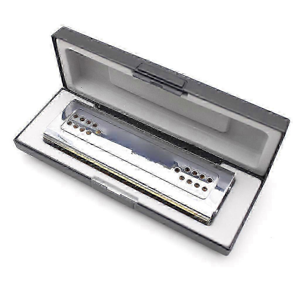 Tremolo Harmonica for Swan 2-in-1 Dual-Sided C & G Key 24 Holes Copper Reed Instrument with Padded Box & Cloth