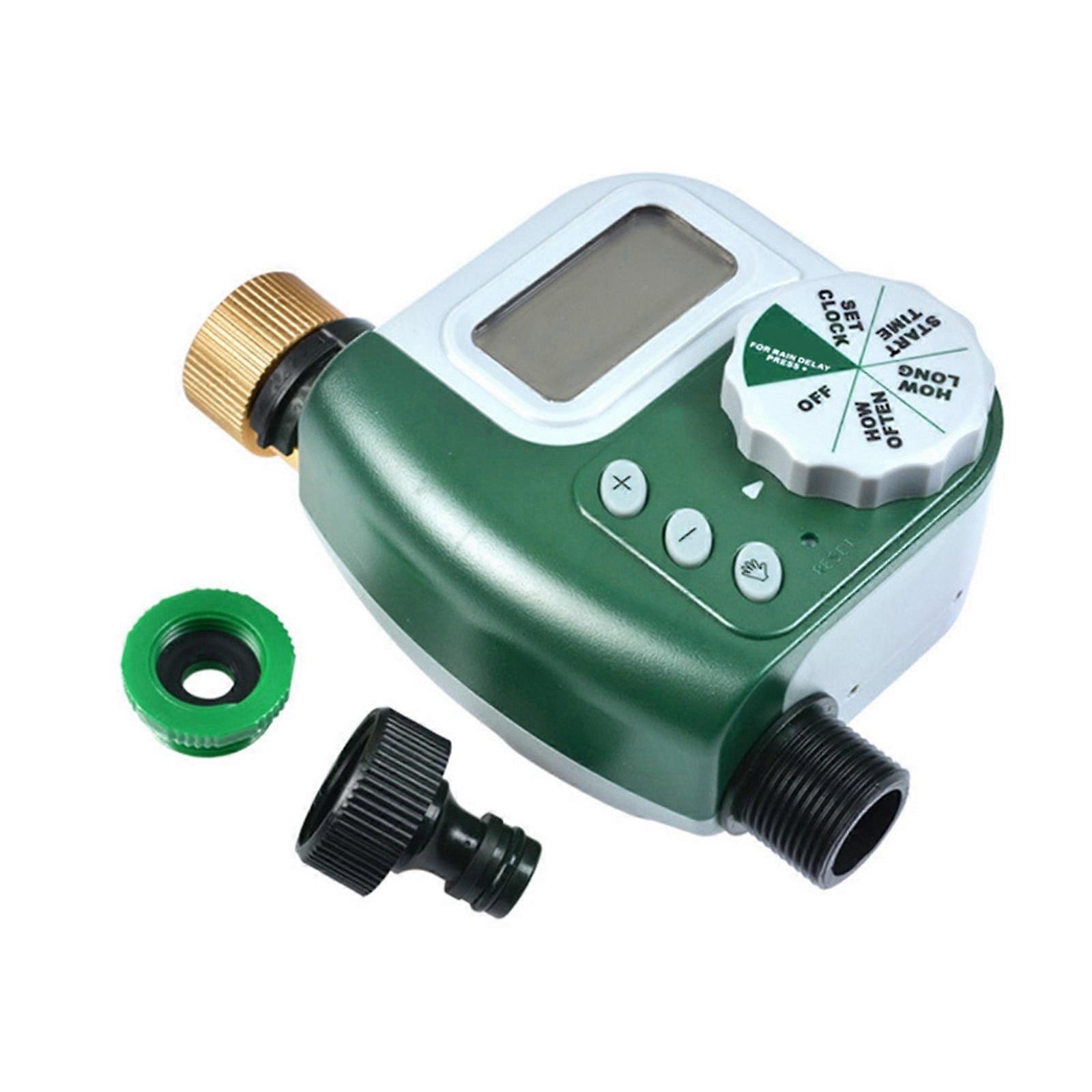 Ruhiku GW Watering Timer for Hose, Single-Outlet Single-Dial Hose Faucet Timer, Smart Sprinkler Timer, 1 Pack, Green