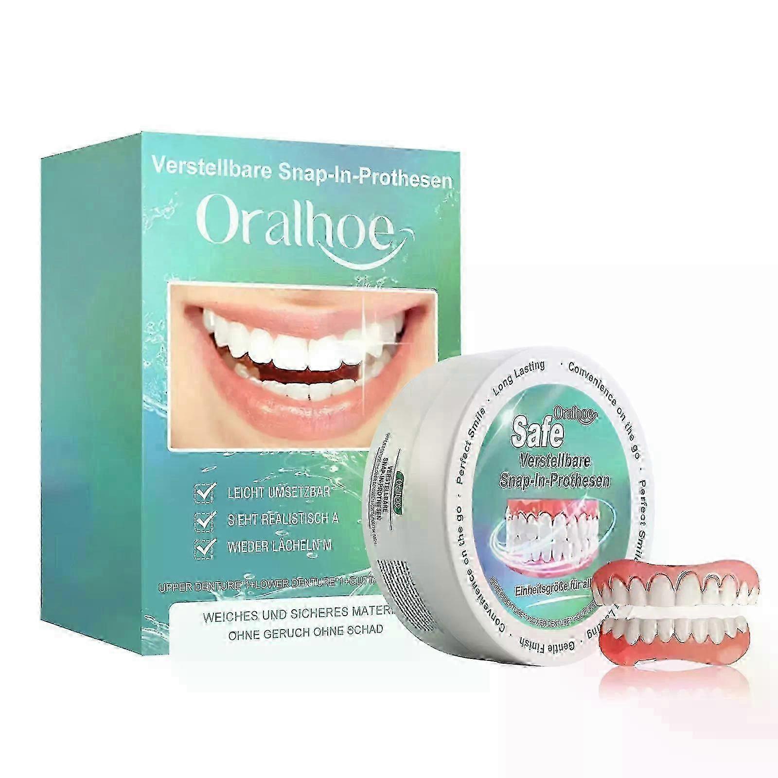 Denture Reline Kit Teeth Set Snap On Silicone Top And Bottom