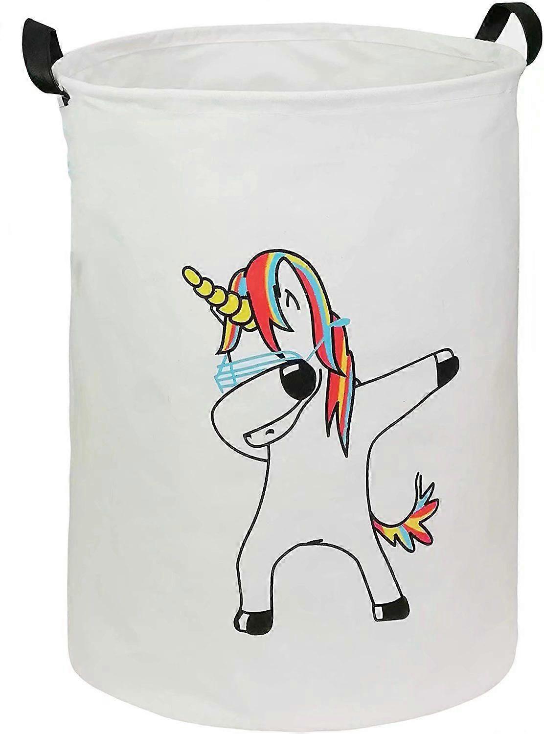 Unicorn dirty clothes hamper, foldable canvas waterproof storage basket