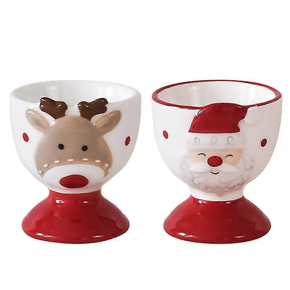 Jul äggkopp Rolig jul älg tecknad jultomte äggkopp