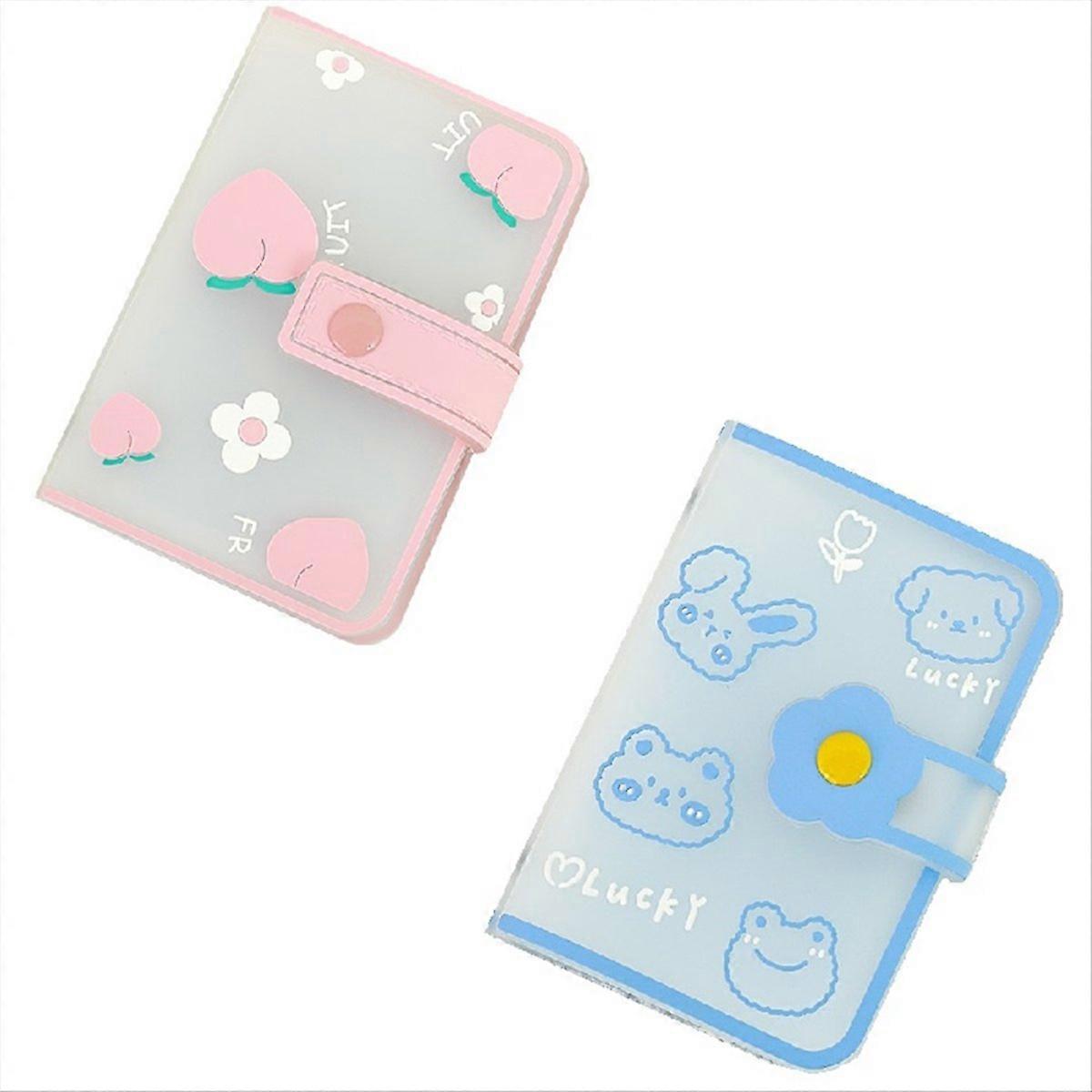 Postcard storage folder album Mini Idol Card Album Card Pink+Blue