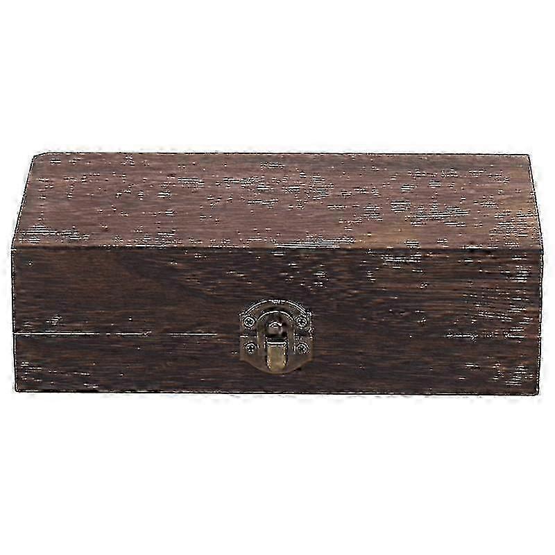 Retro Solid Color Wood Jewelry Box Decor for Tabletop Trinket Case
