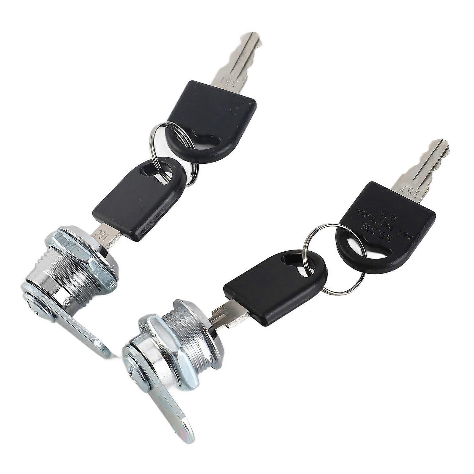 2pcs Cylinder Cam Locks Anti‑Corrosion Secure Hardware with 4 Keys for Tool Box Drawer