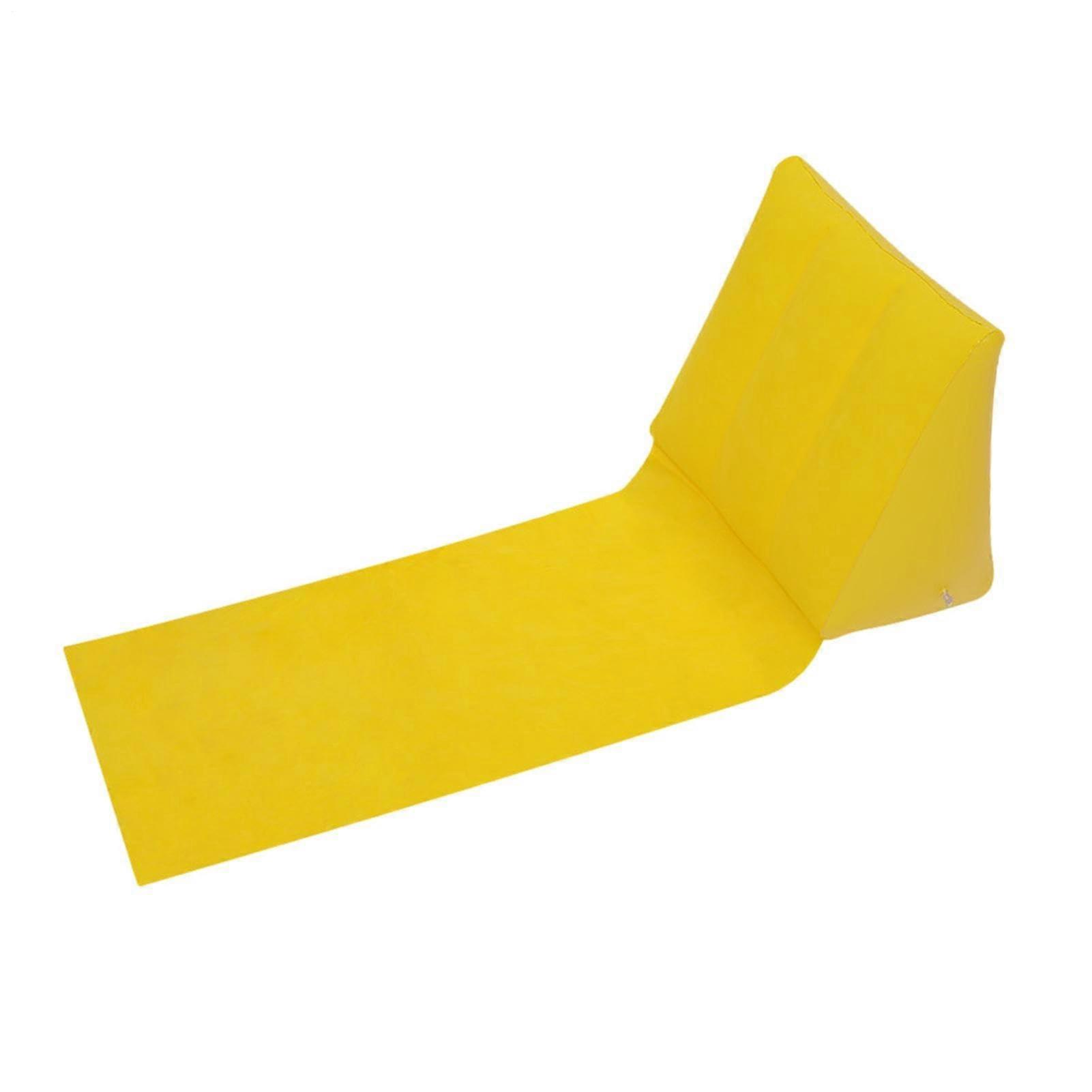 Triangle Pad Inflatable Triangular Cushion For Camping PVC Flocking Beach Cushion Outdoor Yellow
