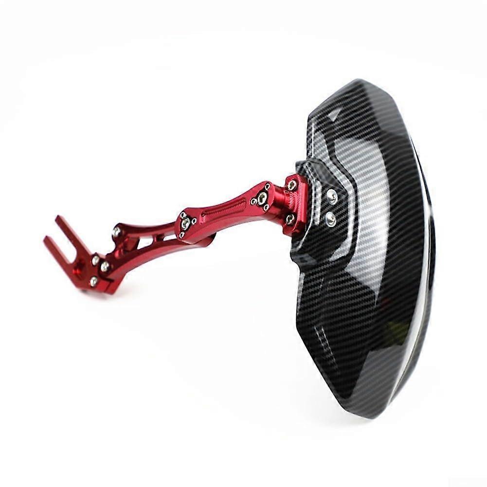 Motorcycle Rear Mudguard Universal Fit Aluminum Alloy With Carbon FiberPrinted Plastic UBracket Design Color Red