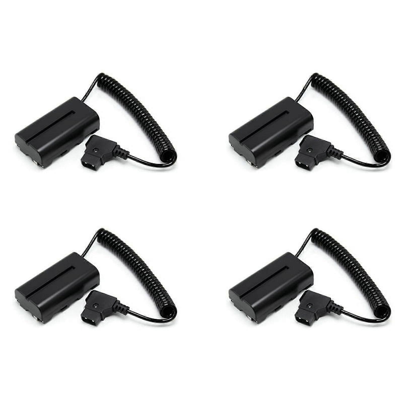 4X Coiled D-Tap to L-Series F550 Battery Dummy Cable for / Shinobi Small Hd/ Camera Monitor