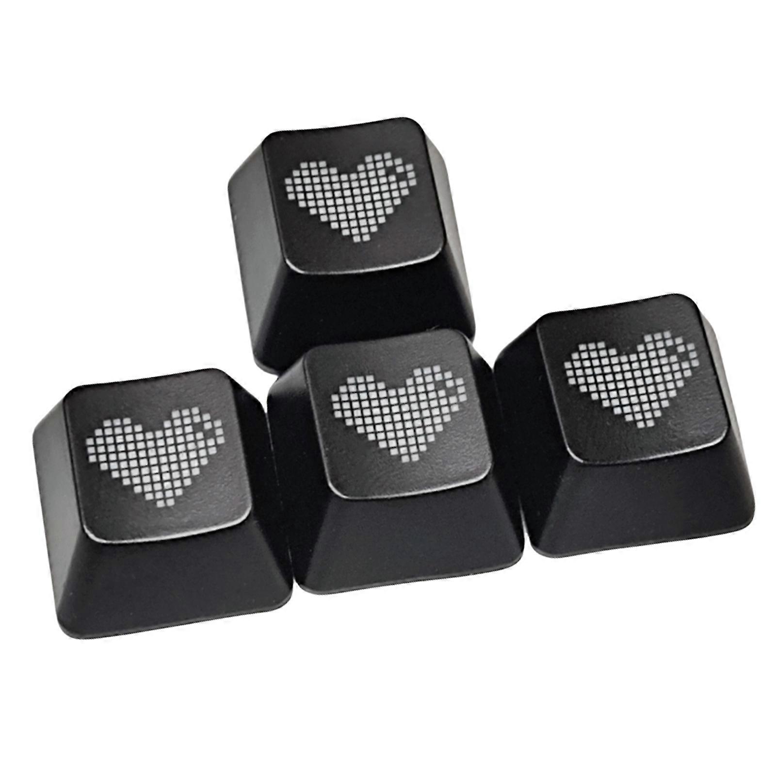 4PCS Customizable OEM Heart Keycaps Offer Enhances Visual Appeal For Nighttime Gaming And Desktop Decoration Multicolor