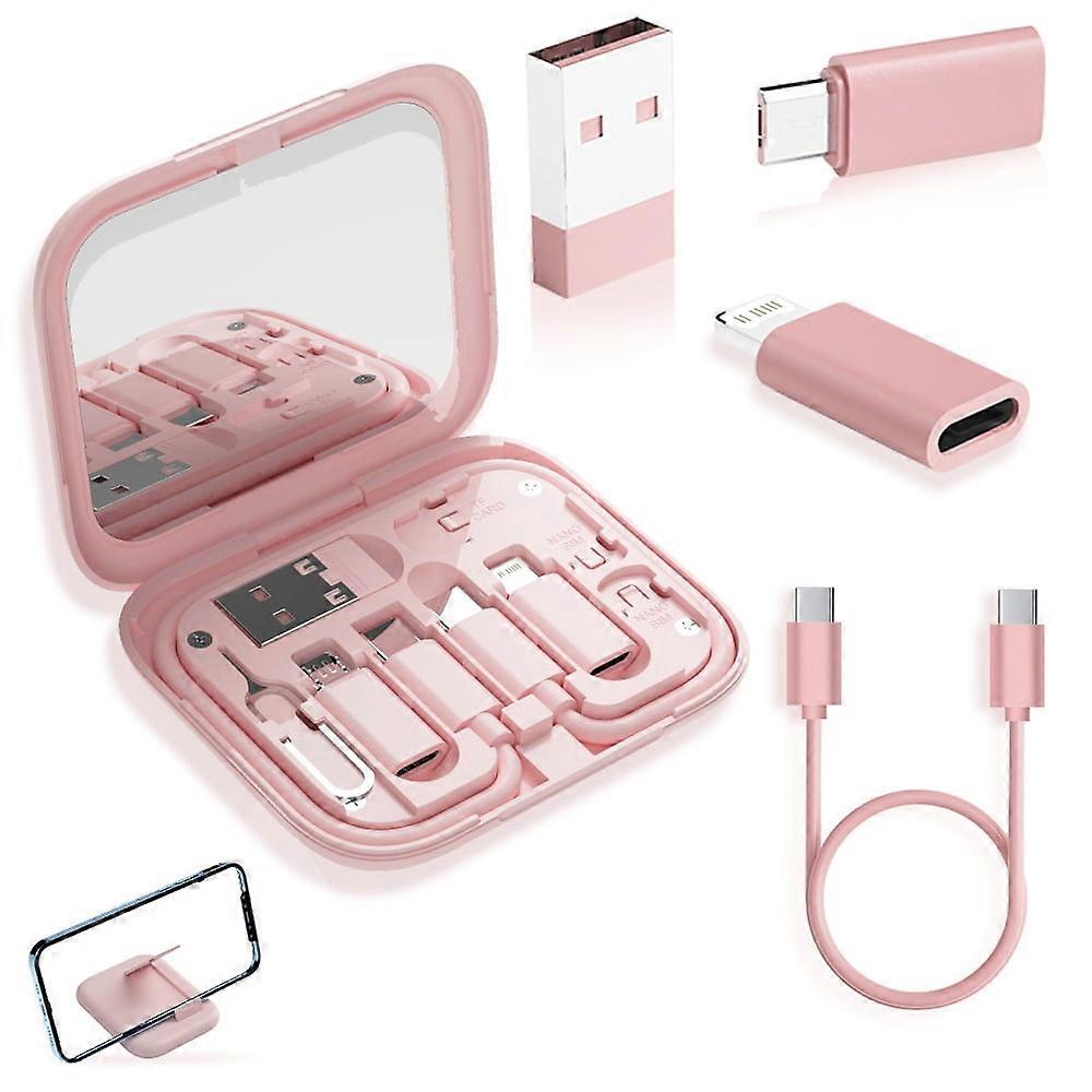 9 in 1 Cable Case with 60W Fast Charge, USB Adapter & Storage Box, compatible with multiple devices
