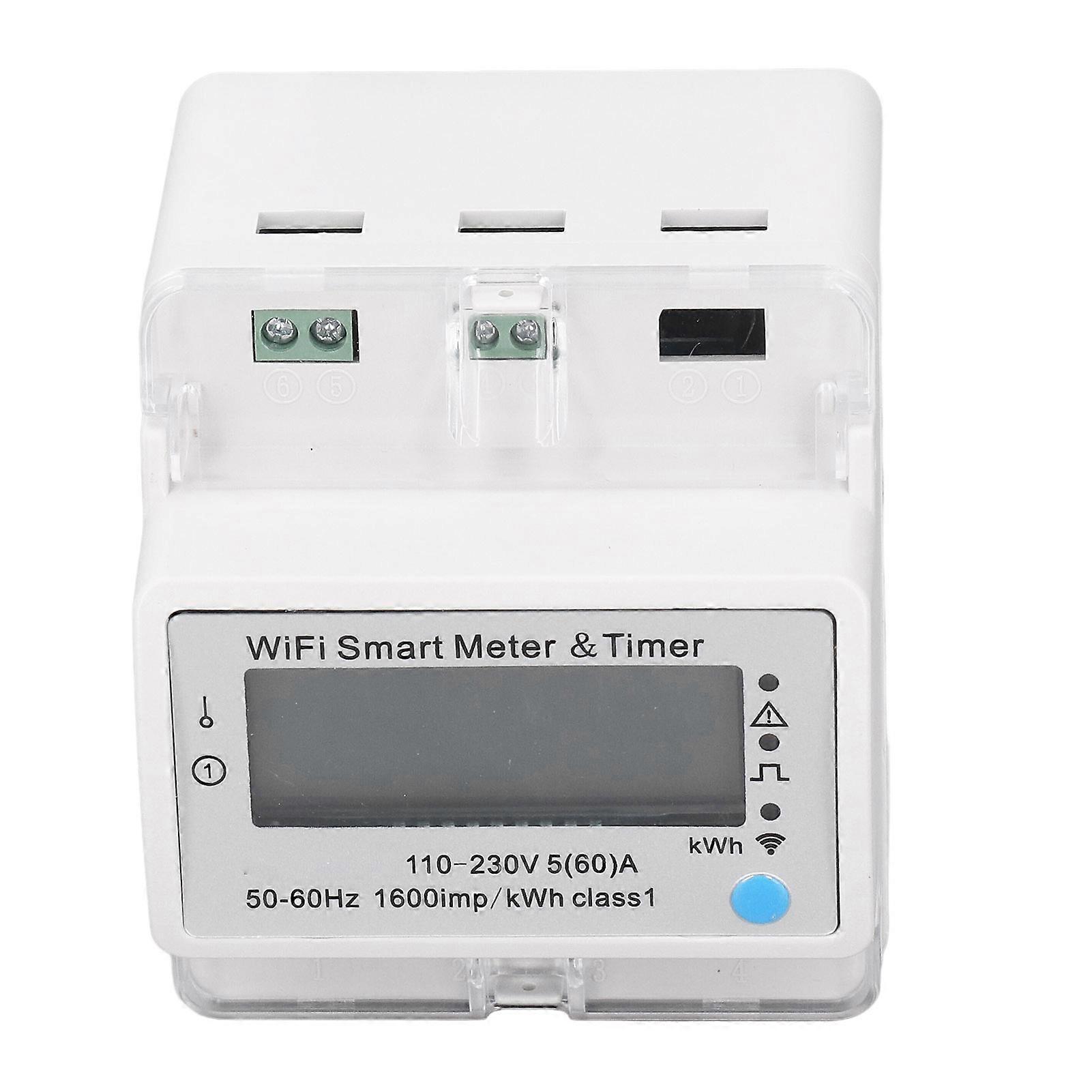 Smart Energy Meter DIN Rail Digital Display Electric Meter WiFi Smart Energy Monitor Switch AC 110‑