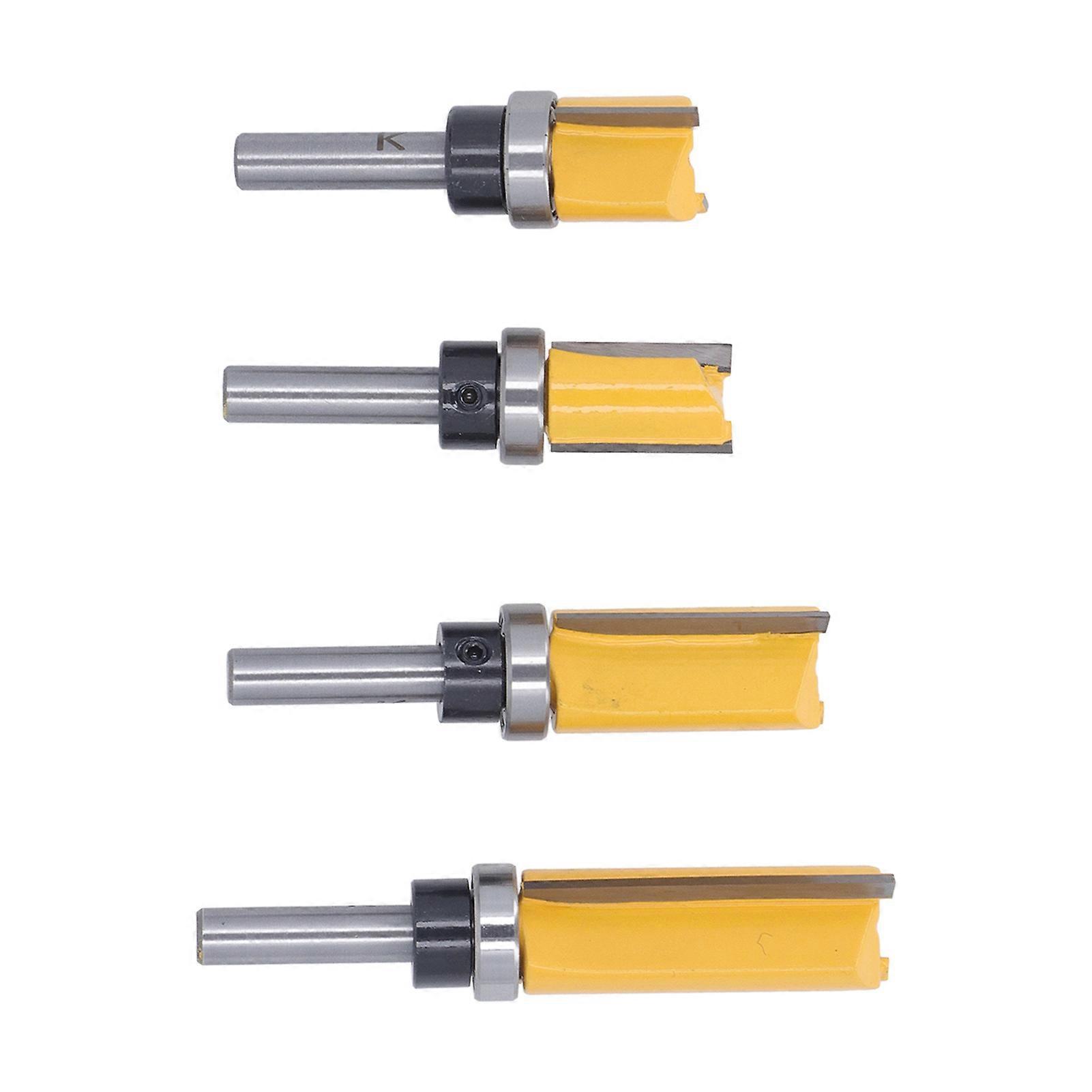 4Pcs Flush Trim Router Bit 8mm Round Shank Trimming Cutting Cutter Tool for DIY Woodworking