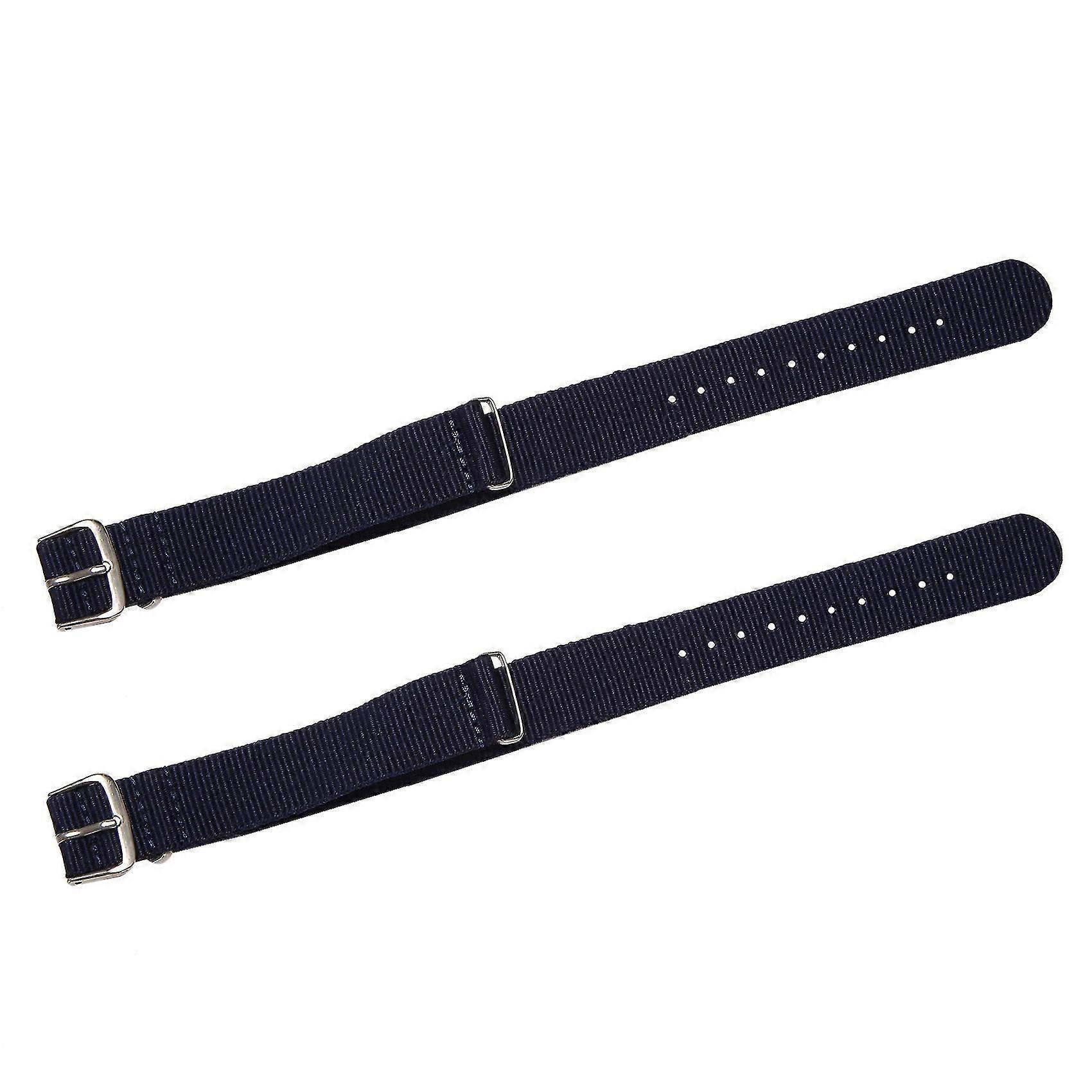 2pcs 18mm Nylon Watch Band Drawstring Bracelet Strap Strap Dark Blue