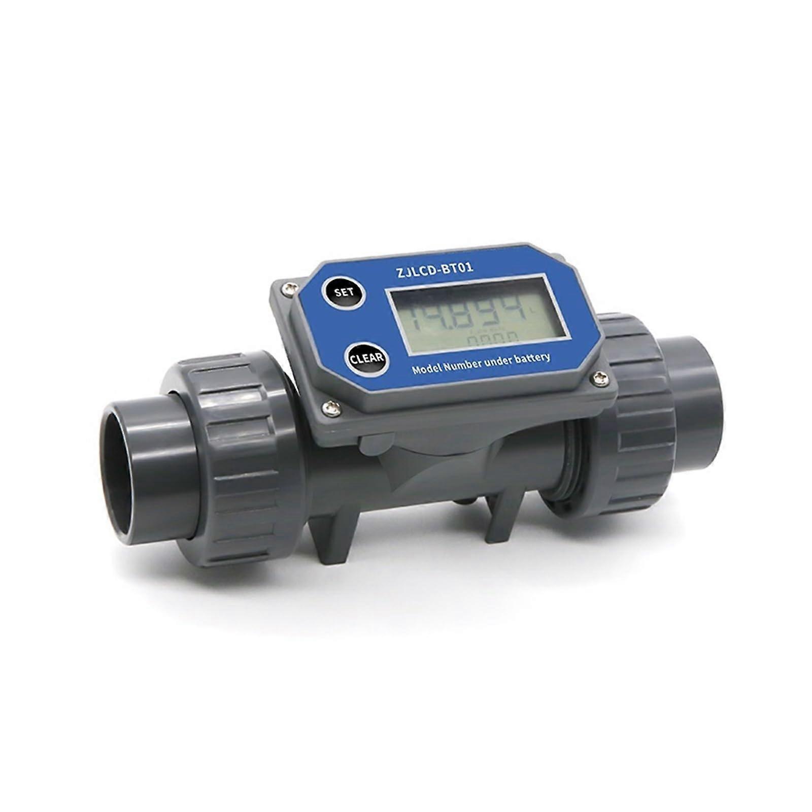 DN2580 Turbine Flow Meter PVC Water Flow Meter With LCD Display For Farm Irrigation DN32 Without Cable