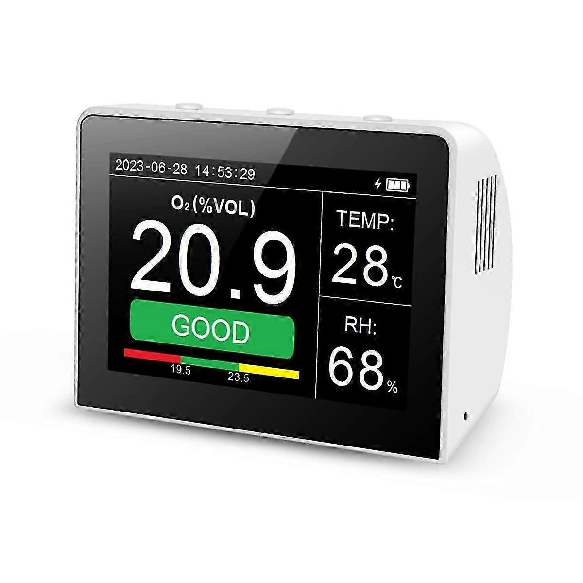 Handheld Oxygen Concentration Detector Temperature and Humidity Detection Oxygen Detector Oxygen Test Exceeding Alarms