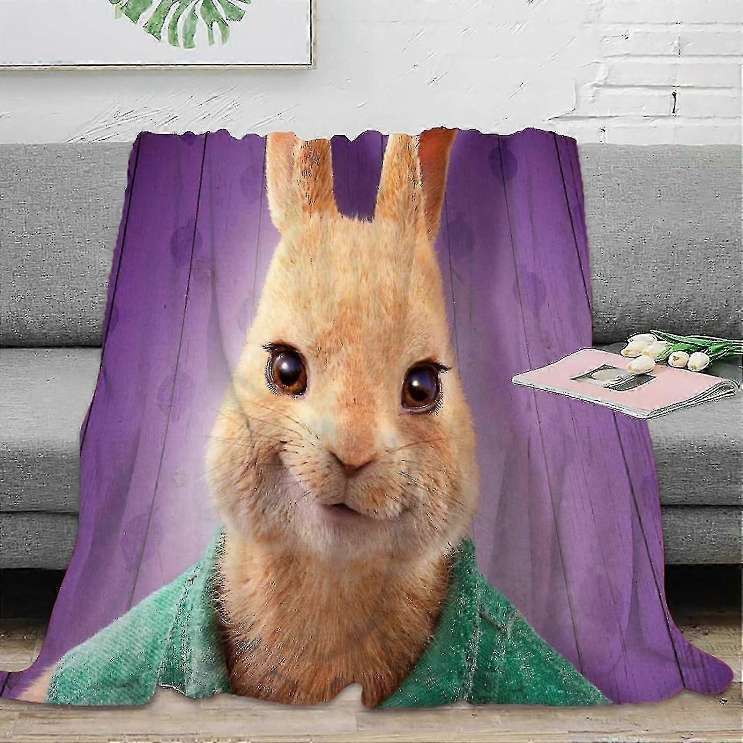 Blankets,3d Printed Peter Rabbit Plush Blanket Super Ultra Soft And Fluffy Flannel Throw Blankets,lightweight Plush And Warm Bed Blanket For