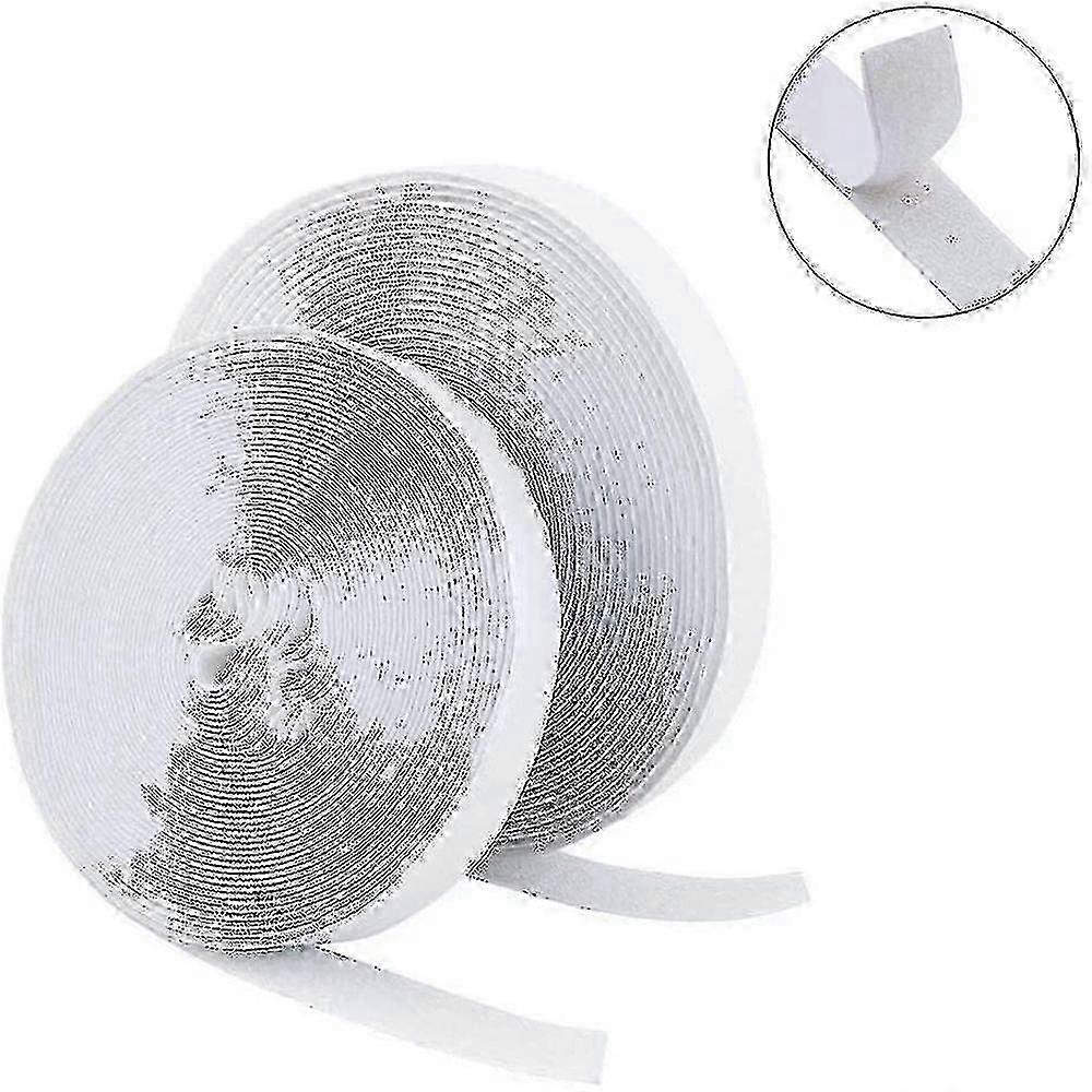 HJyang Velcro Tape Self-adhesive 25m Extra Strong, Double-sided Adhesive With Velcro 20mm Wide Self-adhesive Adhesive Pad UGF