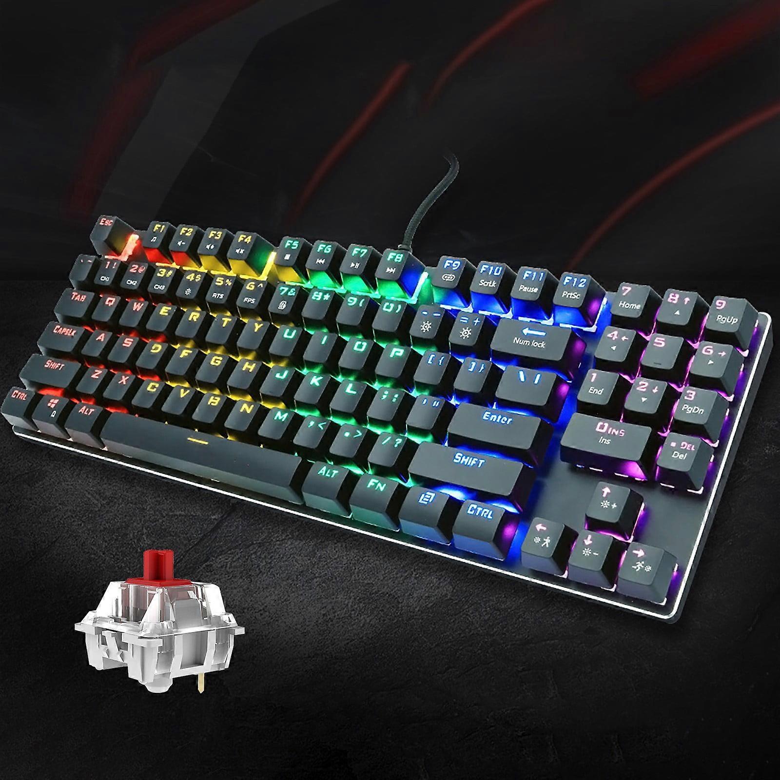 Z56 Mechanical Keyboard Wired Gaming Backlit 89-key Tactile Switch Compact Ergonomic Vertical Feel Compatible with PC Laptop