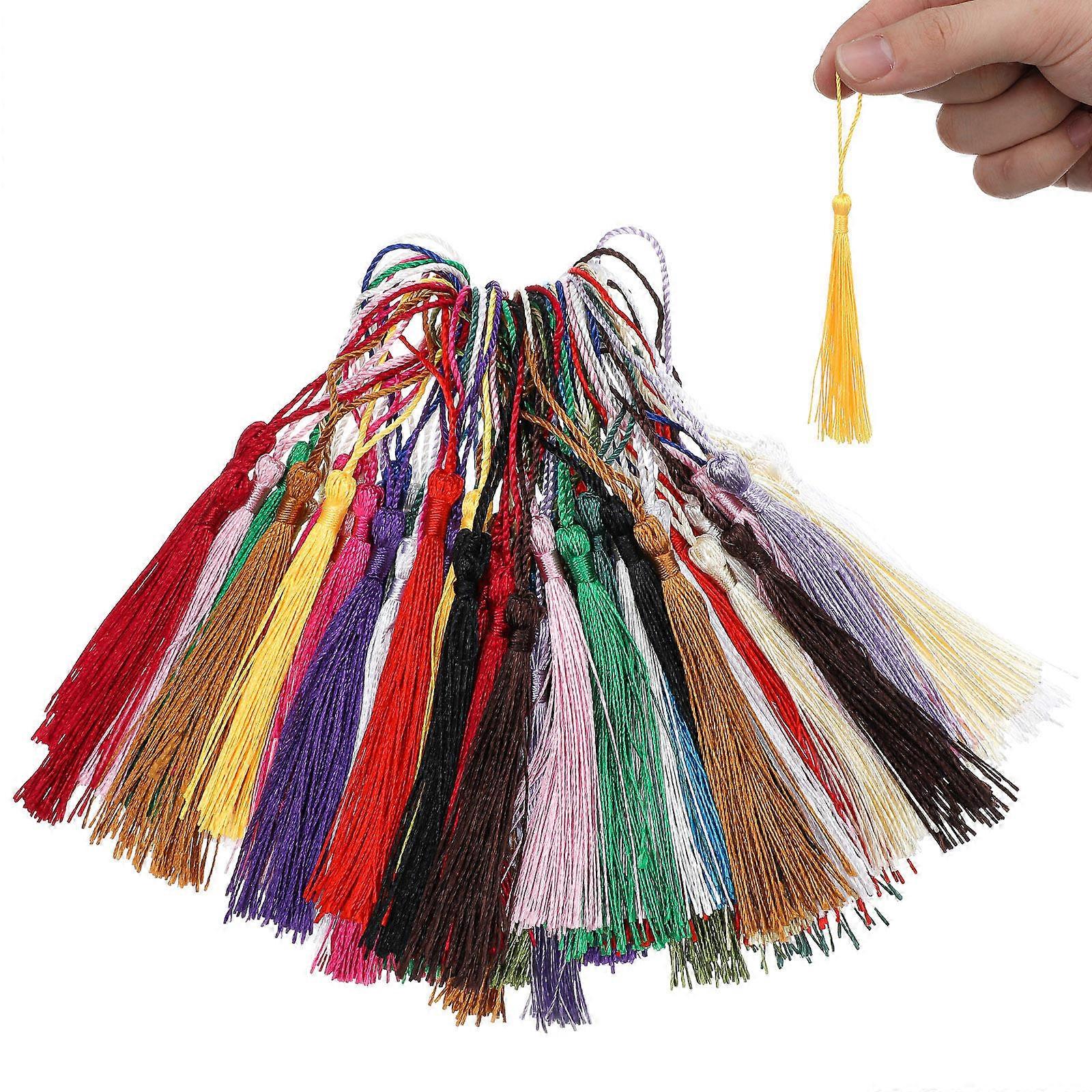 Flow Tassels Craft Supplies for DIY 100Pcs Bookmark and Key Tassels