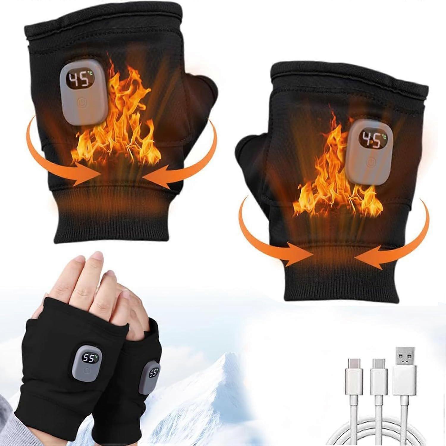 Heated Gloves Gloves,Portable Heating Gloves with Digital Display  Black 1