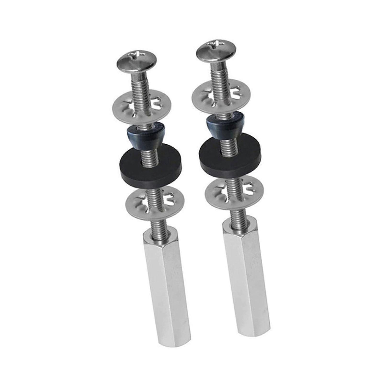 2Pcs Multiuprpose Toilet Seat Bolts Set with Extra Long Nut and Rubber Washers for Enhances Durability Daily Use Multicolor