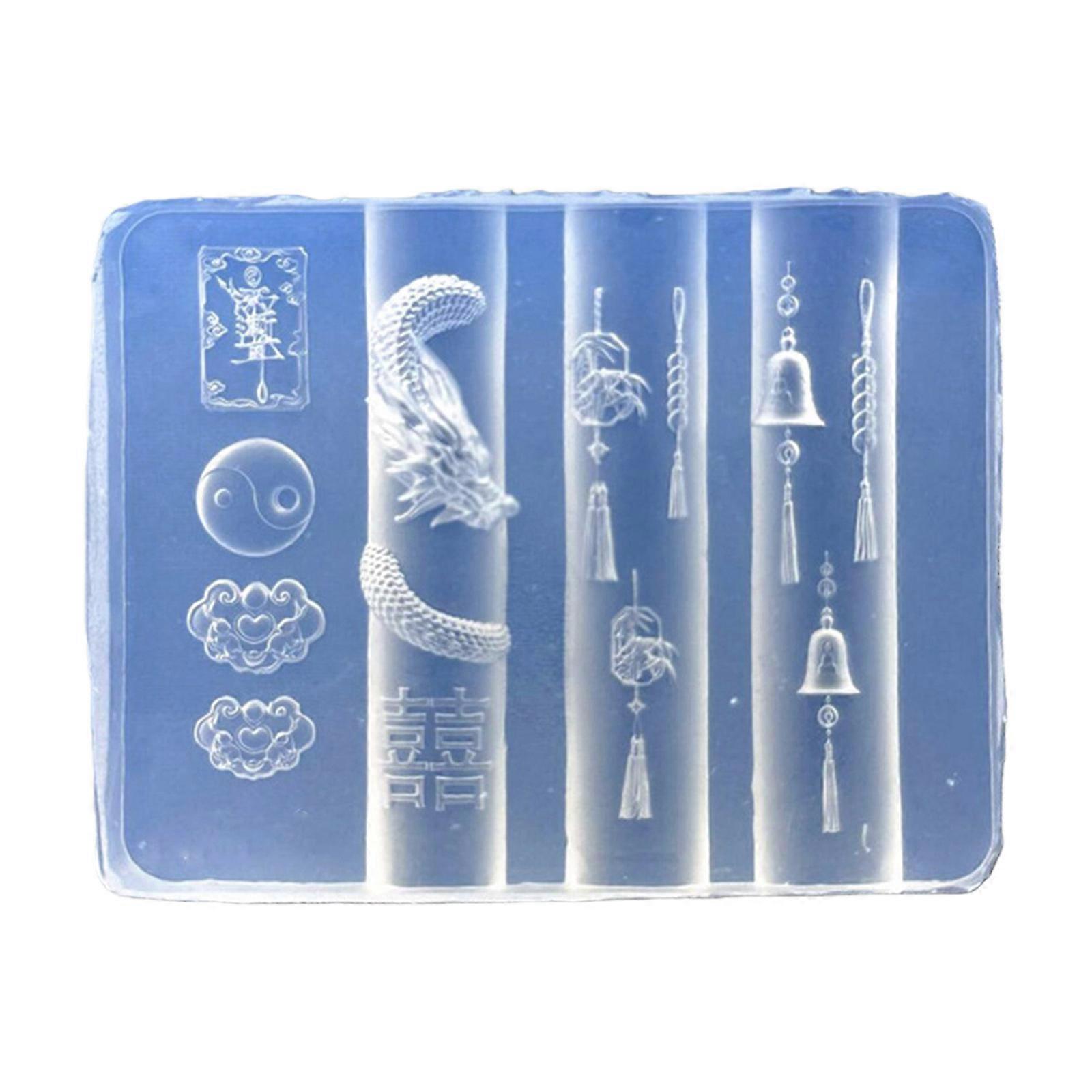 Elastic Silicone Nail Art Mold With Intricate Relief Patterns Nail Accessories Making Mould Embossing Tool Multicolor