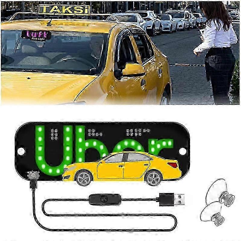 LED Light Sign For Car Taxi Windshield Light Sign USB Car LED Sign With Suction Cups Scrolling LED Display Board Control