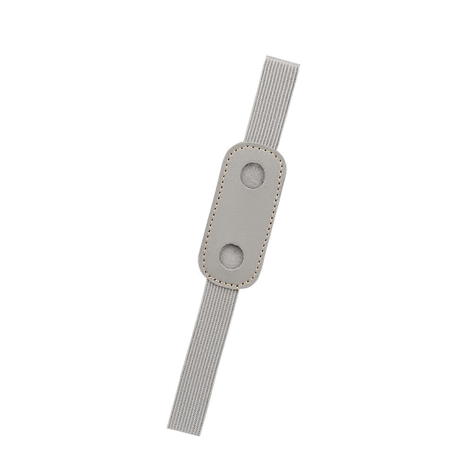 Leather Pen Case Elastic Fastener Design Minimalist Style Protective Cover For Writing Instruments School Office  Grey